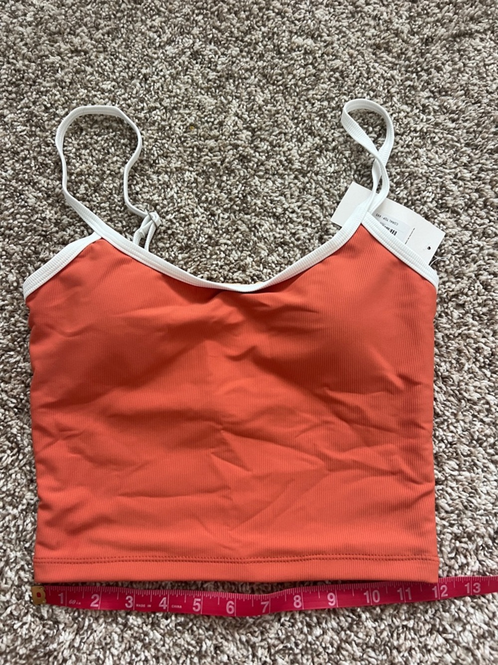 NWT! Geode Women’s Coral Swim Set with White Trim Super flattering! Sz XXSMALL - Picture 10 of 15